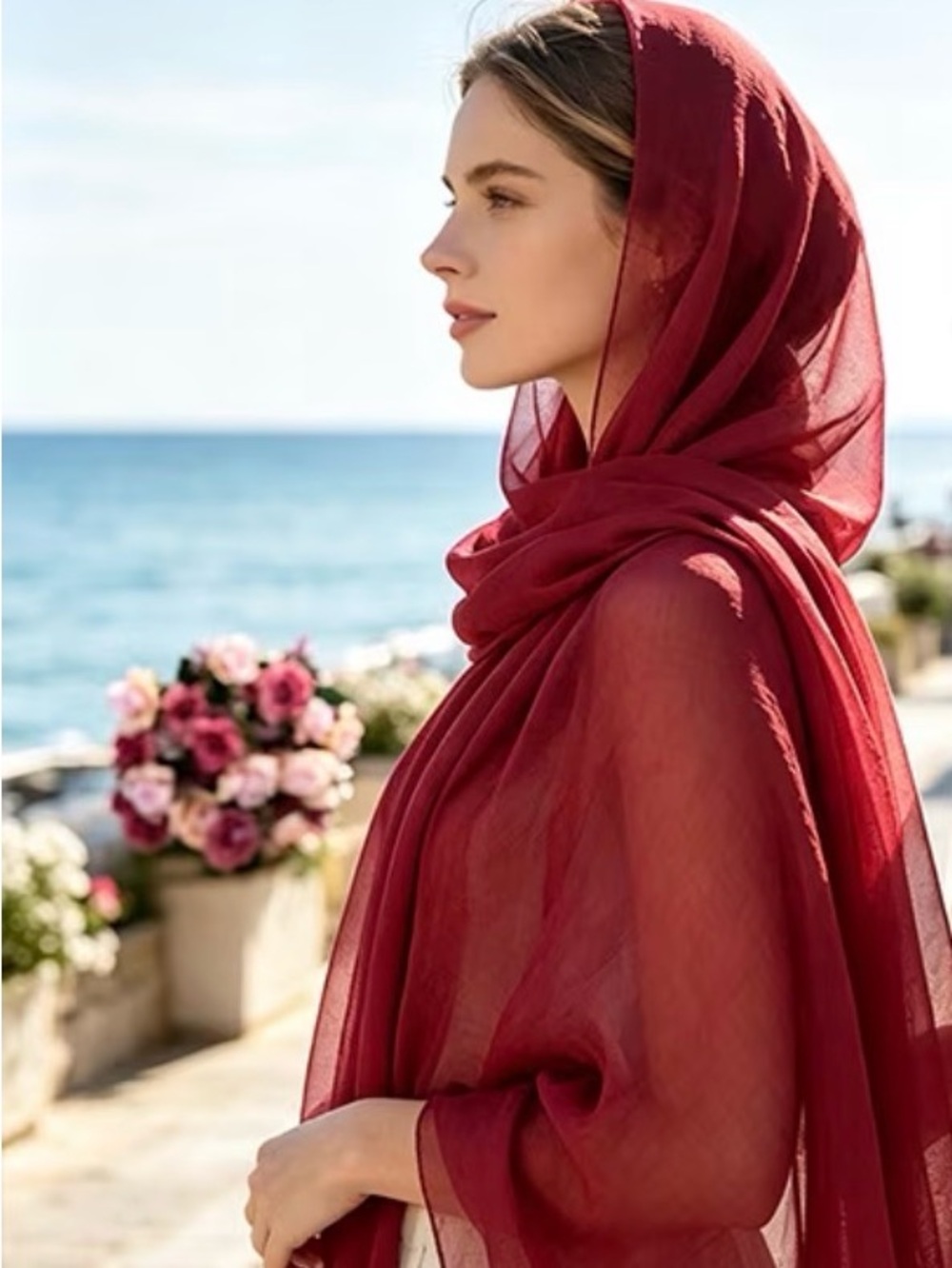 Women's Burgundy Scarf & Shawl